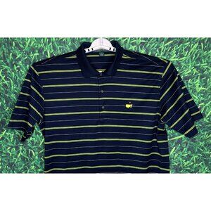 Masters Golf Short Sleeve Striped Polo Shirt Augusta Georgia Amen Corner Large